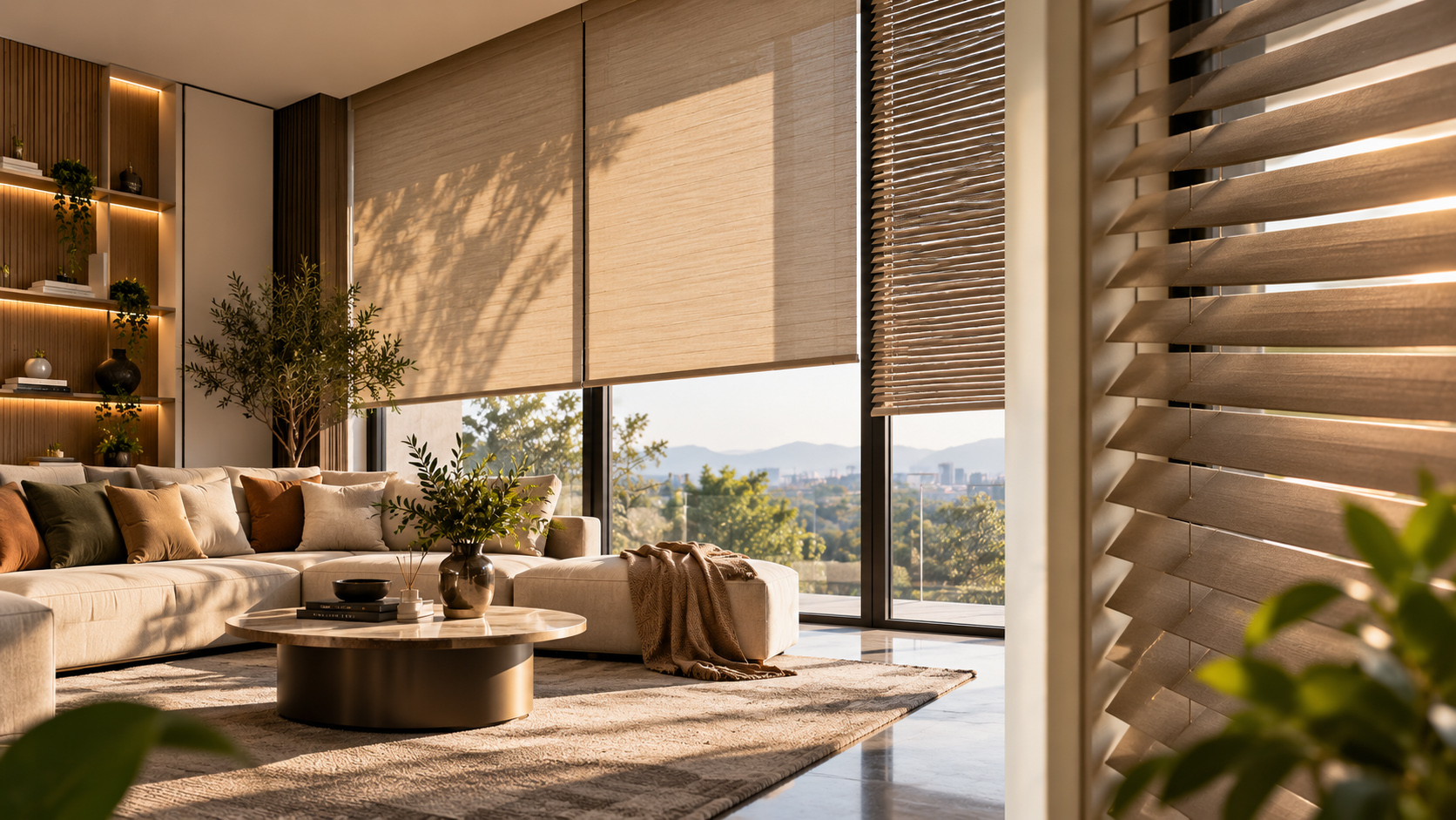 Minimalist wooden blinds